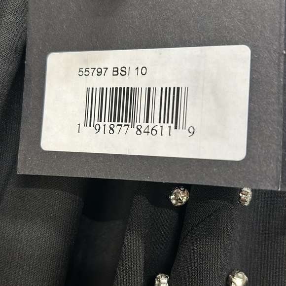 Mac Duggal 55797 NWT RHINESTONE ENCRUSTED LONG SLEEVE V NECK GOWN - Picture 4 of 11